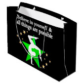 PRACHTIG GROEN GYMNASTIEK ONTWERP GROOT CADEAUZAKJE (Achterkant Gekanteld)