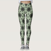 Prachtig groen Laural Mandela patroon Leggings (Voorkant)