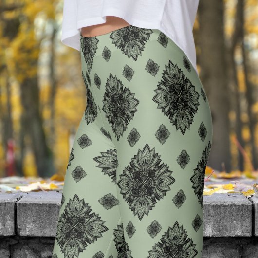 Prachtig groen Laural Mandela patroon Leggings