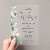 Prachtig groen moderne bruiloft acryl uitnodigingen (Insitu (Draagbaar))