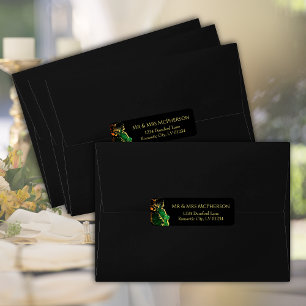 Prachtig groen zwart Bronze Gold Return-adres Etiket