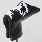 Prachtig grote gespierde bok Monogram Golfheadcover (3/4 voorkant)