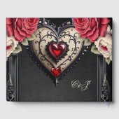 Prachtig gulle gotische hart. gastenboek (Achterkant)