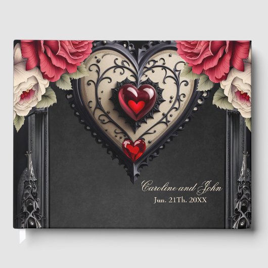 Prachtig gulle gotische hart. gastenboek (Voorkant)