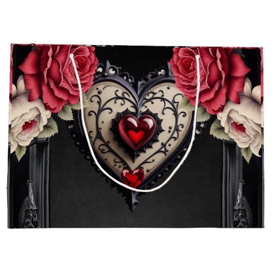 Prachtig gulle gotische hart. groot cadeauzakje (Achterkant)