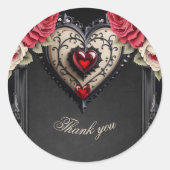 Prachtig gulle gotische hart. ronde sticker (Voorkant)