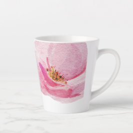 Prachtig handgeschilderde pioenenenprint latte mok