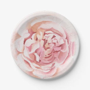 Prachtig handgeschilderde pioenenenprint papieren bordje