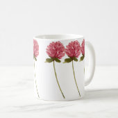 Prachtig handgeschilderde rode wilde bloemen koffiemok (Voorkant rechts)