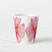 Prachtig handgeschilderde roze wilde bloem latte mok (Voorkant)