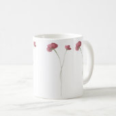 Prachtig handgeschilderde stoffige roze wilde bloe koffiemok (Voorkant rechts)