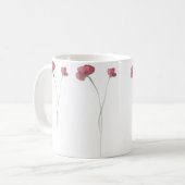 Prachtig handgeschilderde stoffige roze wilde bloe koffiemok (Voorkant links)