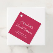 Prachtig handgetekend cocktailpatroon roze bruidsf bedankjes labels (In situ)