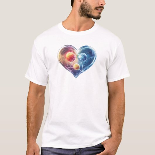 Prachtig hart "Een hart drie levens" T-shirt (Voorkant)