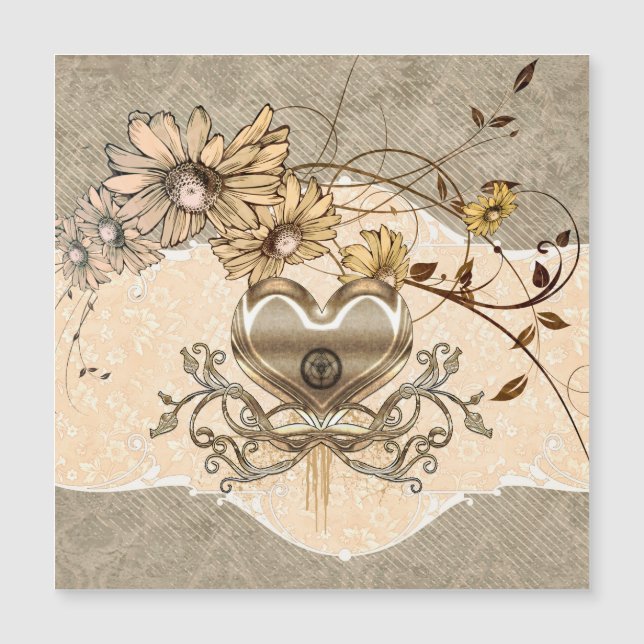 Prachtig hart met bloemen (Voorkant)