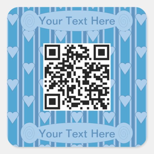 Prachtig Hart QR Code Vierkante Sticker (Voorkant)