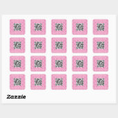 Prachtig hart QR-code Vierkante Sticker (Vel)
