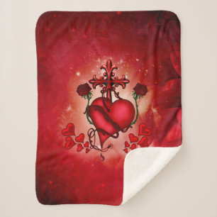 Prachtig hart sherpa deken