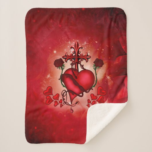 Prachtig hart sherpa deken (Voorkant)