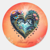 Prachtig hart van natuur. ronde sticker (Voorkant)