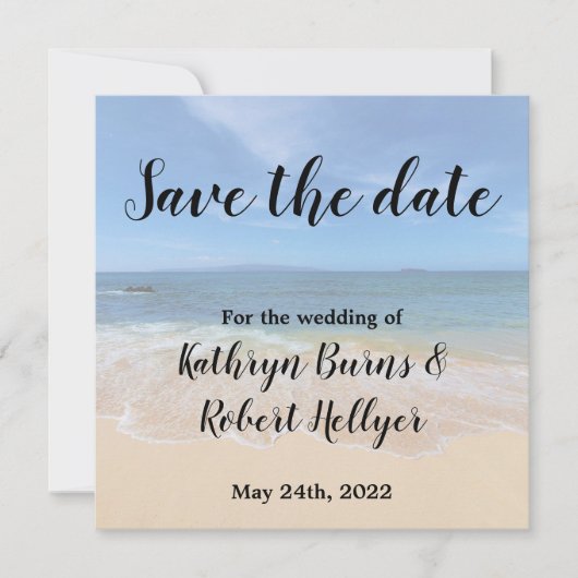 Prachtig Hawaiiaans strand Save the Date (Voorkant)