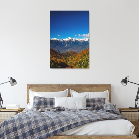 Prachtig herfstlandschap een uitzicht op de berg T Canvas Afdruk (Insitu (Slaapkamer))