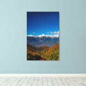 Prachtig herfstlandschap een uitzicht op de berg T Canvas Afdruk (Insitu (Houten vloer))
