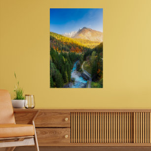 Prachtig herfstlandschap in Auronzo di Cadore, Ita Poster