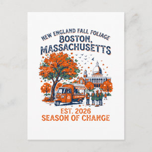 Prachtig herfstloof in New England Boston Massachu Briefkaart