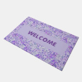 Prachtig hortensia patroon in lavendel, bloemen deurmat (Schuin)