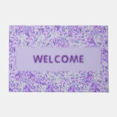 Prachtig hortensia patroon in lavendel, bloemen deurmat (Voorkant)