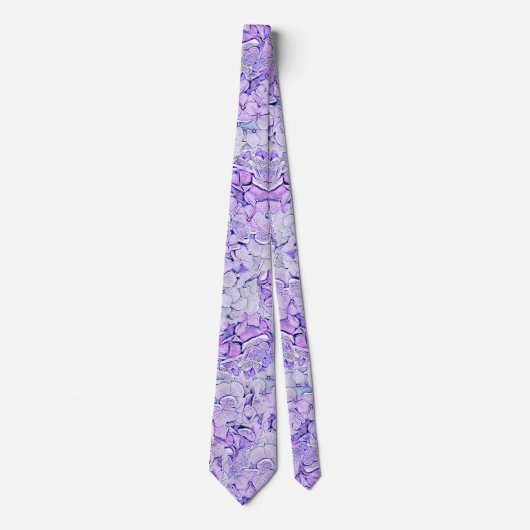 Prachtig hortensia patroon in lavendel, bloemen stropdas (Voorkant)