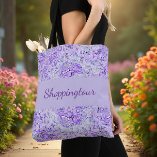 Prachtig hortensia patroon in lavendel, bloemen tote bag