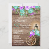 Prachtig hout met Blauwgroen en Paars hout Kaart (Voorkant)