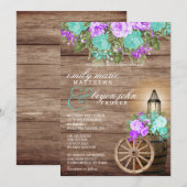 Prachtig hout met Blauwgroen en Paars hout Kaart (Voorkant / Achterkant)