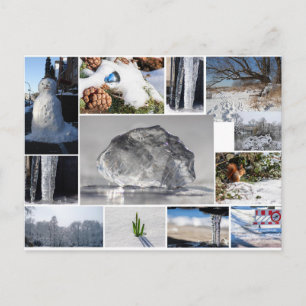 Prachtig ijs, sneeuw en winterse gevoelens! briefkaart