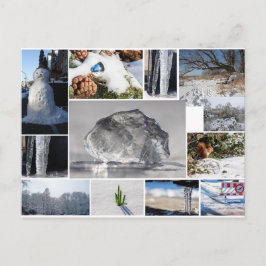 Prachtig ijs, sneeuw en winterse gevoelens! briefkaart
