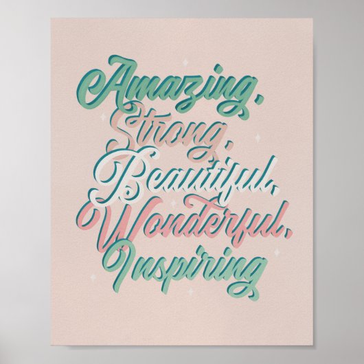 Prachtig inspirerend 3D-typografisch script Poster (Voorkant)