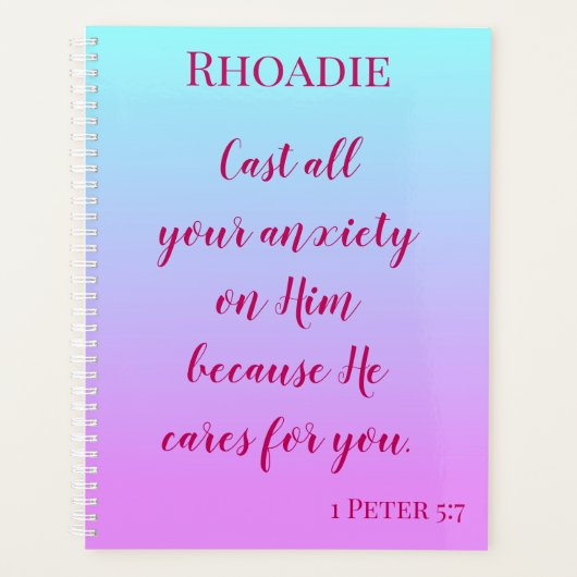 Prachtig Inspirerend blauw en roze ombre Planner (Voorkant)