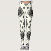 Prachtig Ivoren Witte Mandela Patroon Leggings (Voorkant)