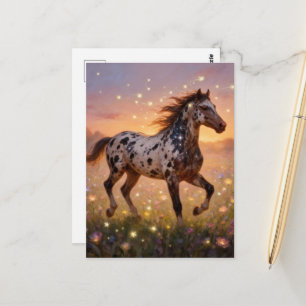 Prachtig jaar van het paard Appaloosa in de weide Briefkaart
