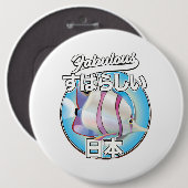 Prachtig Japan engel vis logo Ronde Button 6,0 Cm (Voorkant /achterkant)