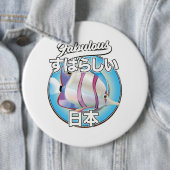 Prachtig Japan engel vis logo Ronde Button 6,0 Cm (In situ)