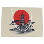 Prachtig Japans landschap met zonsopgang Groot Cadeauzakje (Achterkant)