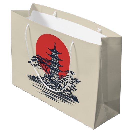 Prachtig Japans landschap met zonsopgang Groot Cadeauzakje (Achterkant Gekanteld)