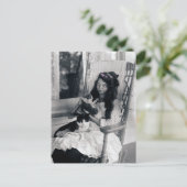 Prachtig jong meisje met kattenkat Circa 1910 Briefkaart (Staand voorkant)