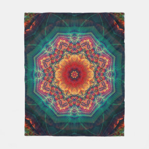 Prachtig kaleidoscoop met meerdere kleuren, bloemp fleece deken