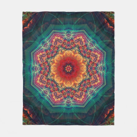Prachtig kaleidoscoop met meerdere kleuren, bloemp fleece deken (Voorkant)