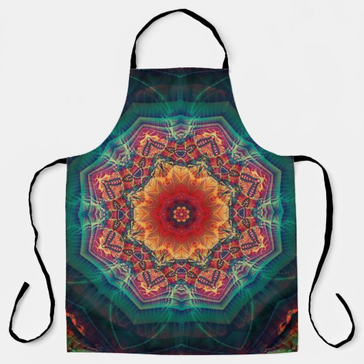 Prachtig kaleidoscoop met meerdere kleuren, bloemp schort (Voorkant)