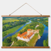 Prachtig kalmerend landschap Oude Kasteelrivieren Hangend Wandkleed (Voorkant)